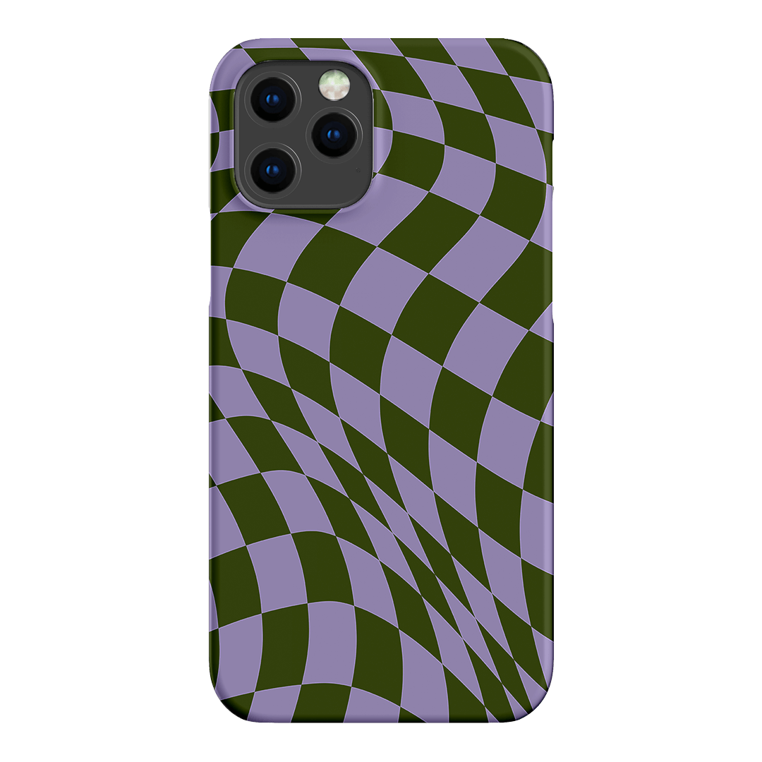 Wavy Check Forest on Lilac Matte Case Matte Phone Cases iPhone 12 Pro / Snap by The Dairy - The Dairy