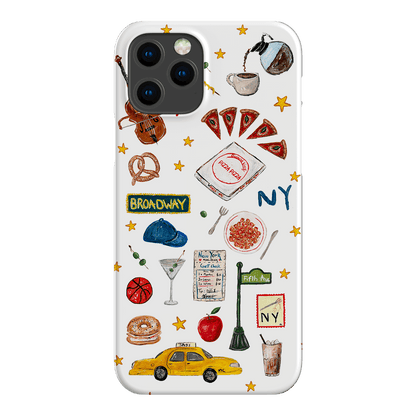 NYC White Printed Phone Cases iPhone 12 Pro / Snap by BG. Studio - The Dairy