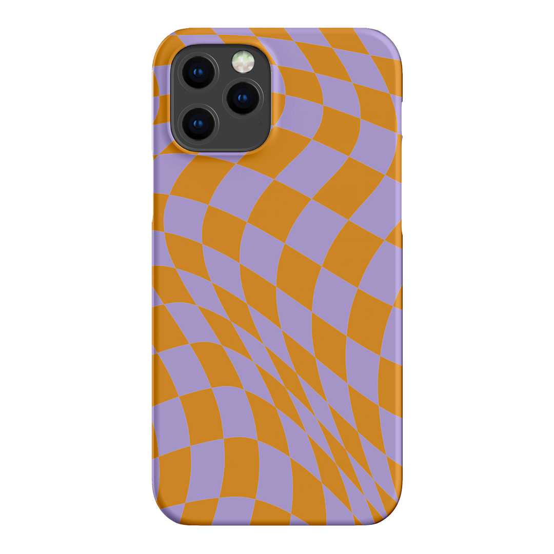 Wavy Check Orange on Lilac Matte Case Matte Phone Cases iPhone 12 Pro / Snap by The Dairy - The Dairy