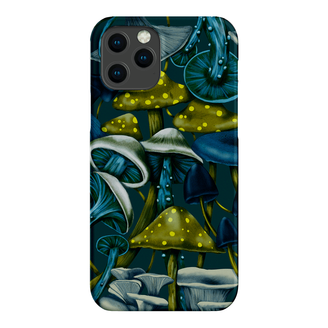 Shrooms Blue Printed Phone Cases iPhone 12 Pro / Snap by Kelly Thompson - The Dairy