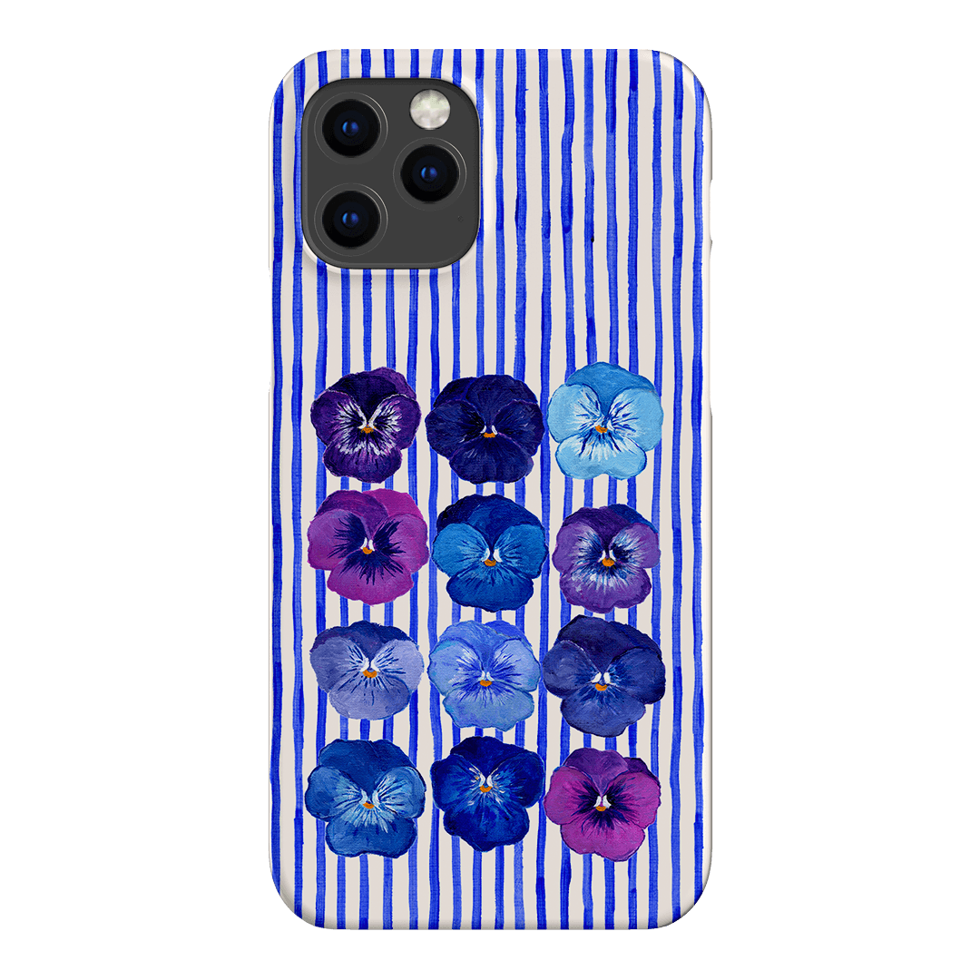 Striped Pansies Printed Phone Cases iPhone 12 Pro / Snap by Kayla Henley - The Dairy