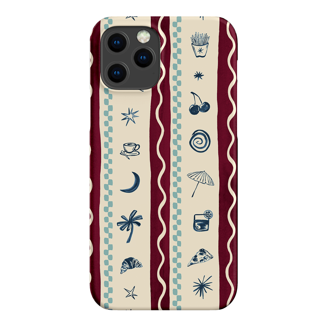 Summer Snacks Burgundy Printed Phone Cases iPhone 12 Pro / Snap by Charlie Taylor - The Dairy
