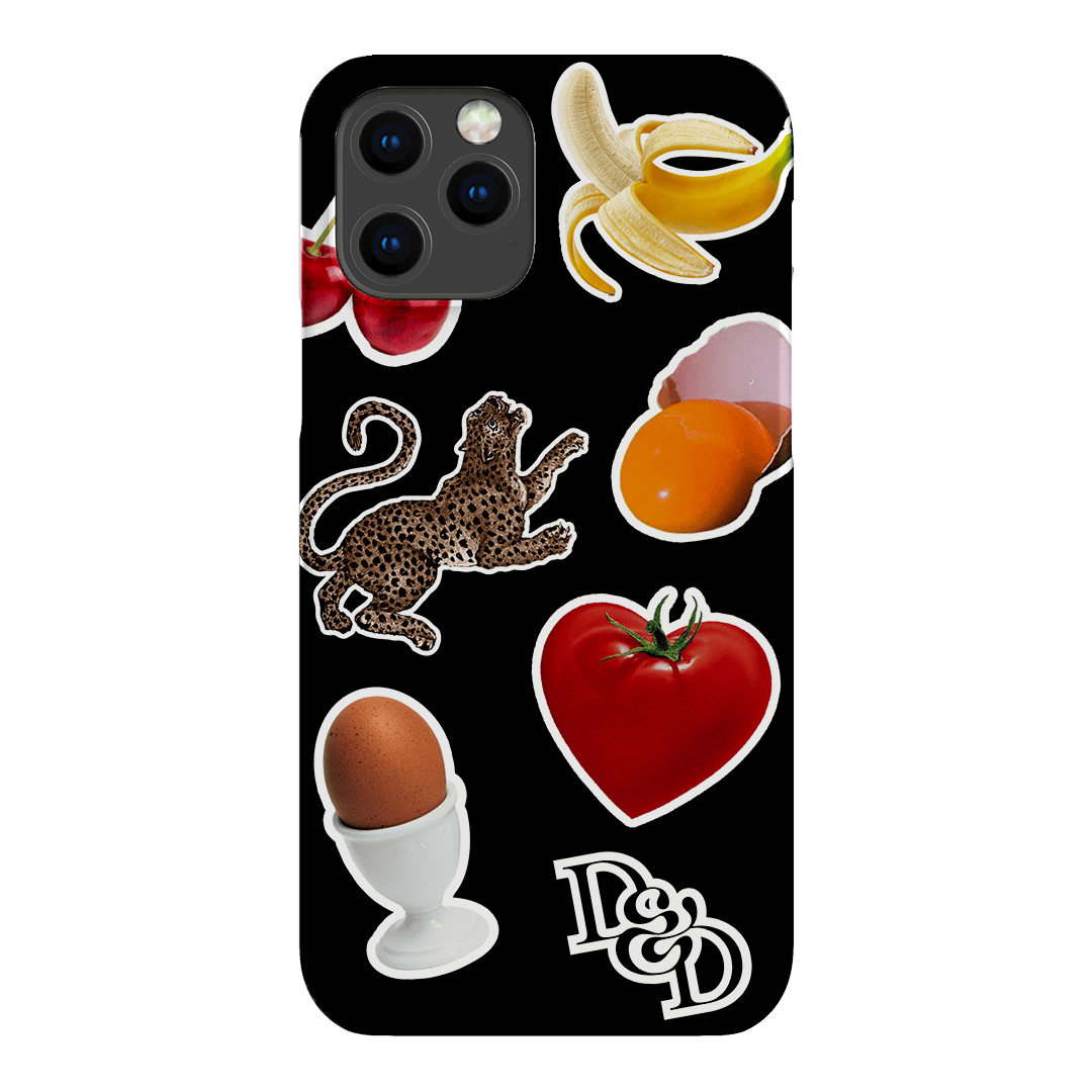 Sunday Stickers Black Printed Phone Cases iPhone 12 Pro / Snap by Desmond & Dempsey - The Dairy