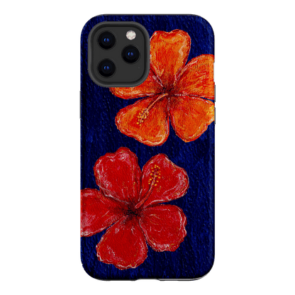 Hibiscus Flower Deep Blue Printed Phone Cases iPhone 12 Pro / Armoured by BG. Studio - The Dairy