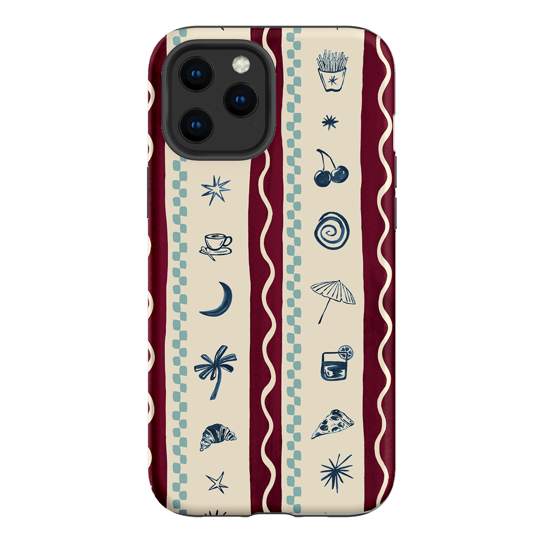 Summer Snacks Burgundy Printed Phone Cases iPhone 12 Pro / Armoured by Charlie Taylor - The Dairy