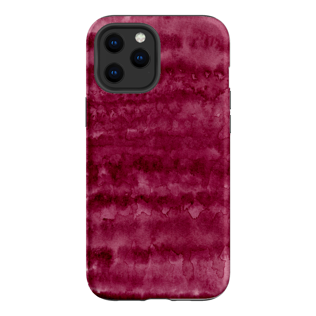 Watercolour Stripes Burgundy Printed Phone Cases iPhone 12 Pro / Armoured by The Dairy - The Dairy
