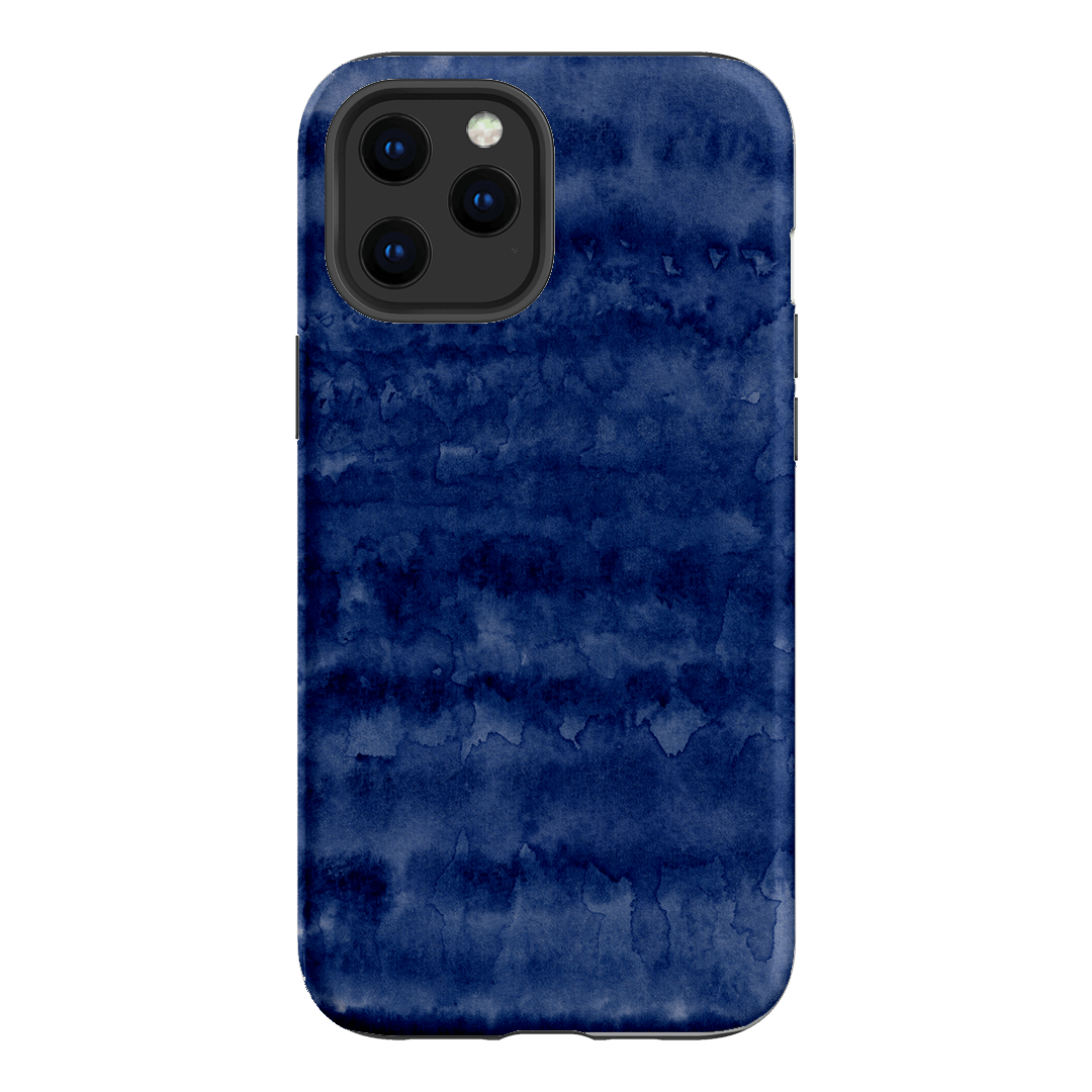 Watercolour Stripes Navy Printed Phone Cases iPhone 12 Pro / Armoured by The Dairy - The Dairy