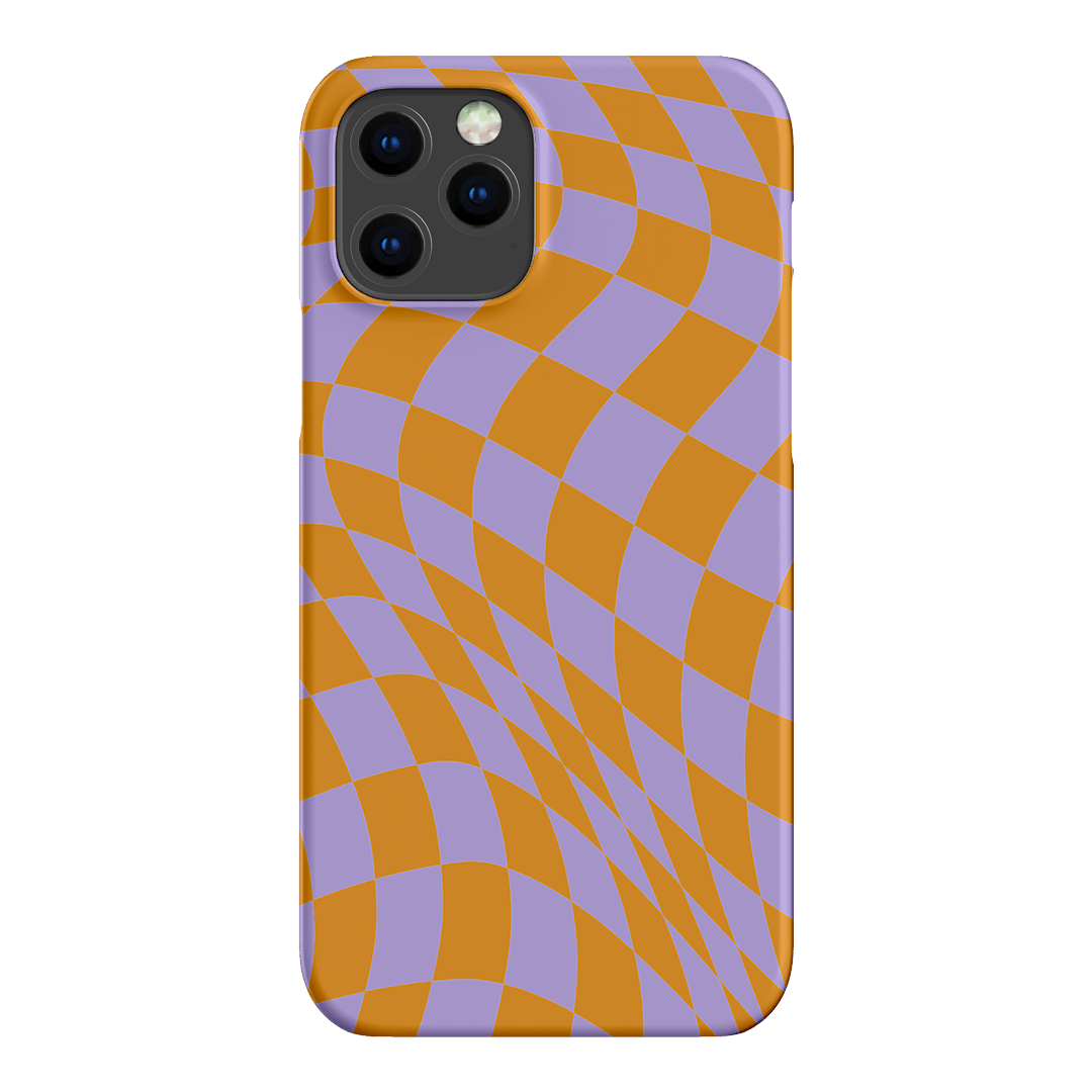 Wavy Check Orange on Lilac Matte Case Matte Phone Cases iPhone 12 Pro Max / Snap by The Dairy - The Dairy