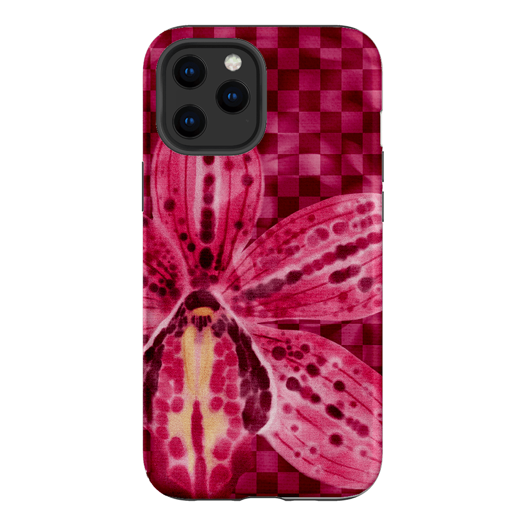 Check Orchid Printed Phone Cases iPhone 12 Pro Max / Armoured by Sally Hungerford - The Dairy