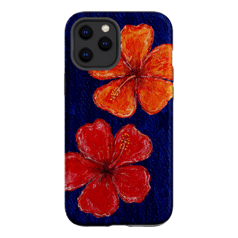 Hibiscus Flower Deep Blue Printed Phone Cases iPhone 12 Pro Max / Armoured by BG. Studio - The Dairy