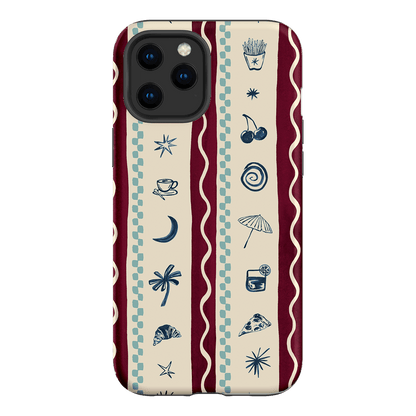 Summer Snacks Burgundy Printed Phone Cases iPhone 12 Pro Max / Armoured by Charlie Taylor - The Dairy