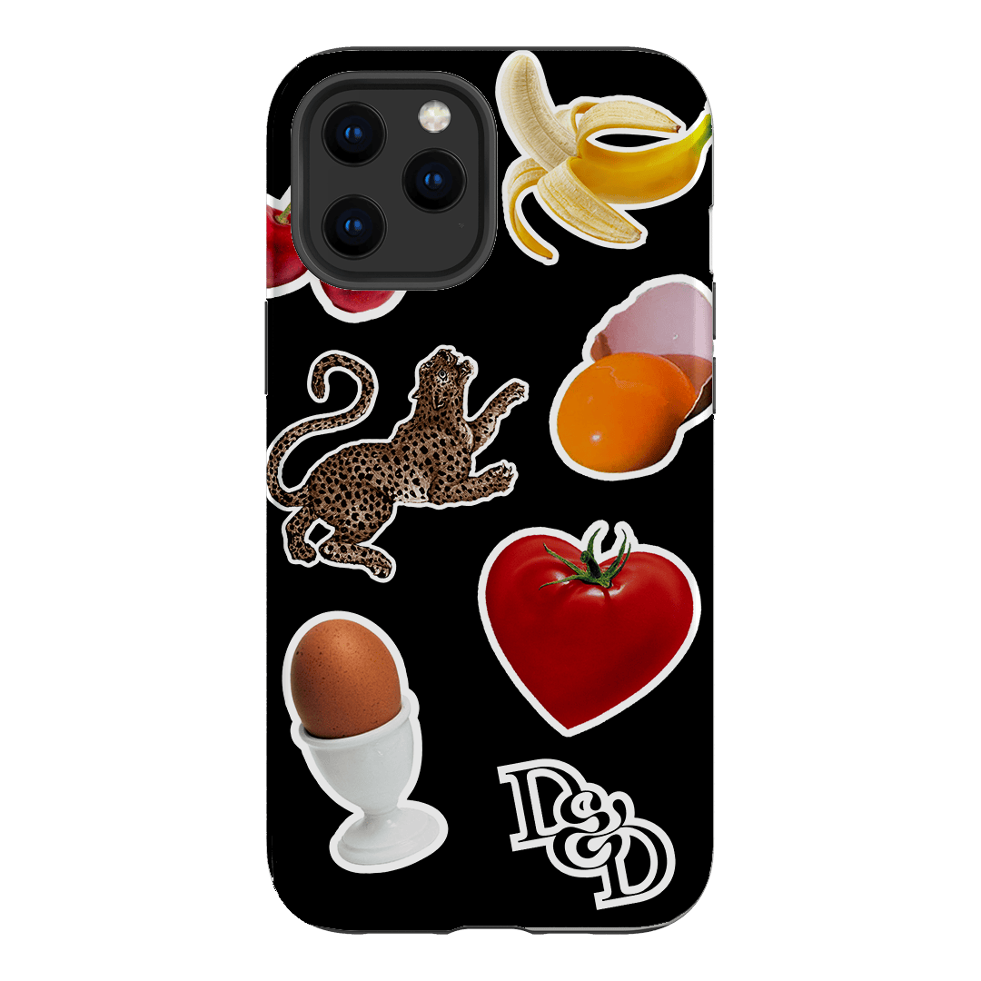 Sunday Stickers Black Printed Phone Cases iPhone 12 Pro Max / Armoured by Desmond & Dempsey - The Dairy