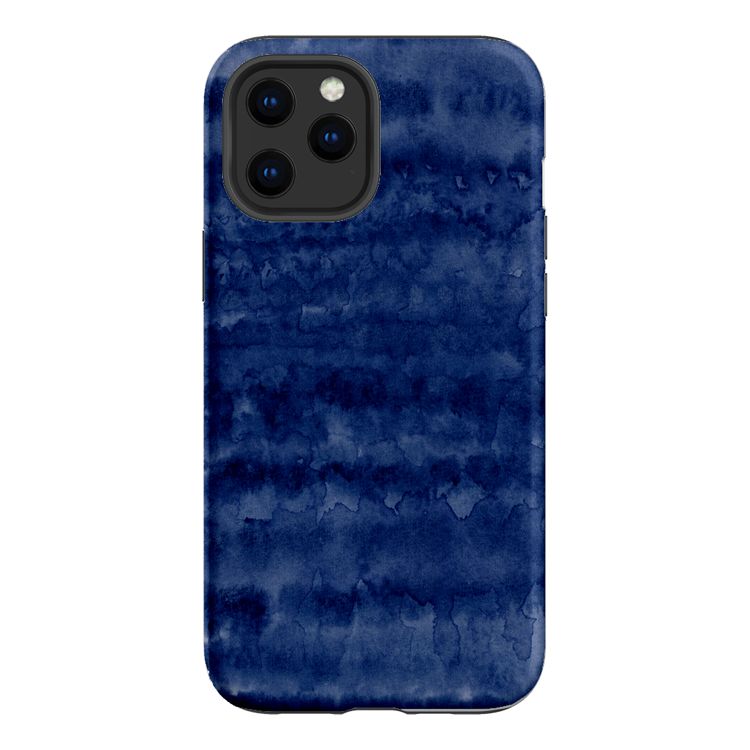 Watercolour Stripes Navy Printed Phone Cases iPhone 12 Pro Max / Armoured by The Dairy - The Dairy