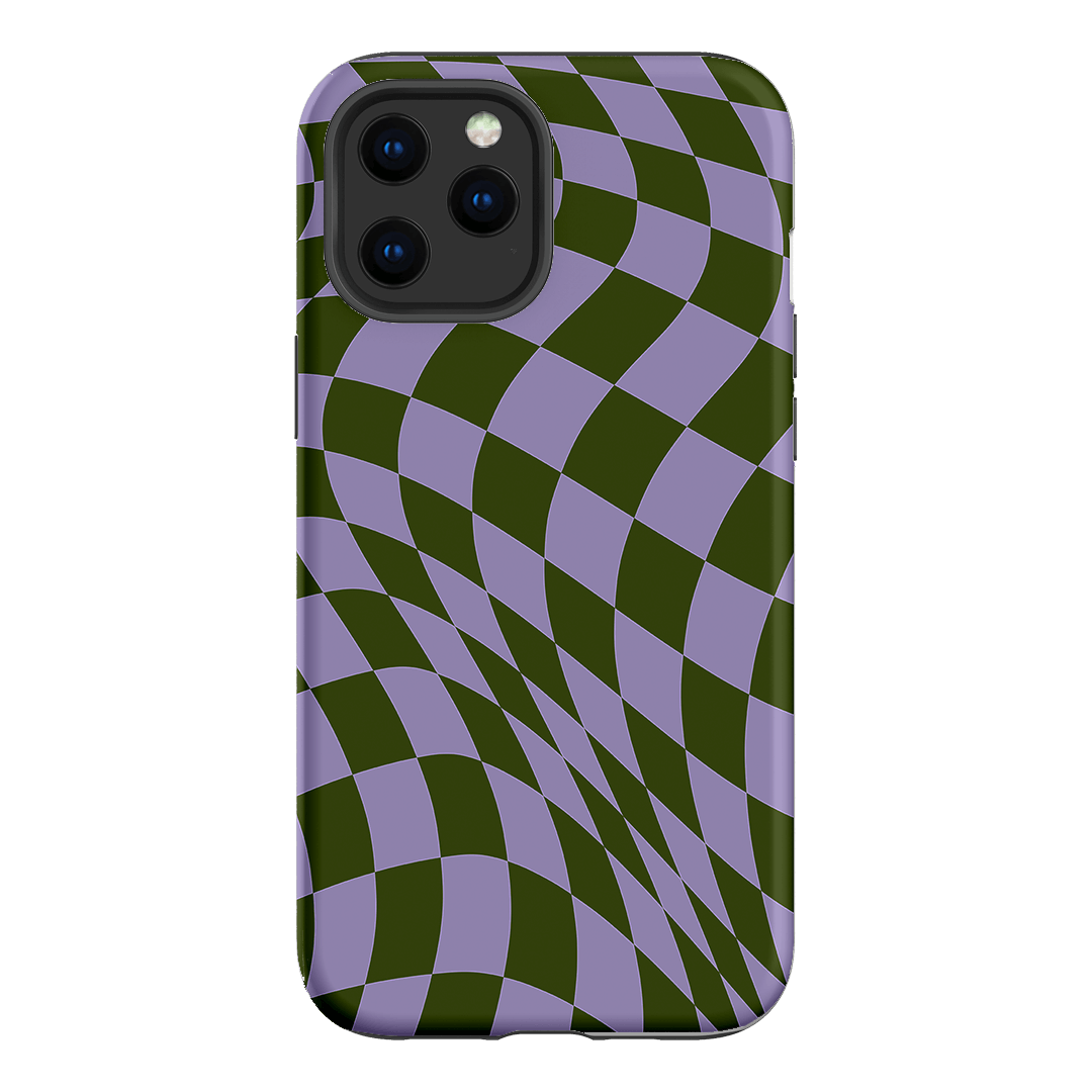 Wavy Check Forest on Lilac Matte Case Matte Phone Cases iPhone 12 Pro Max / Armoured by The Dairy - The Dairy