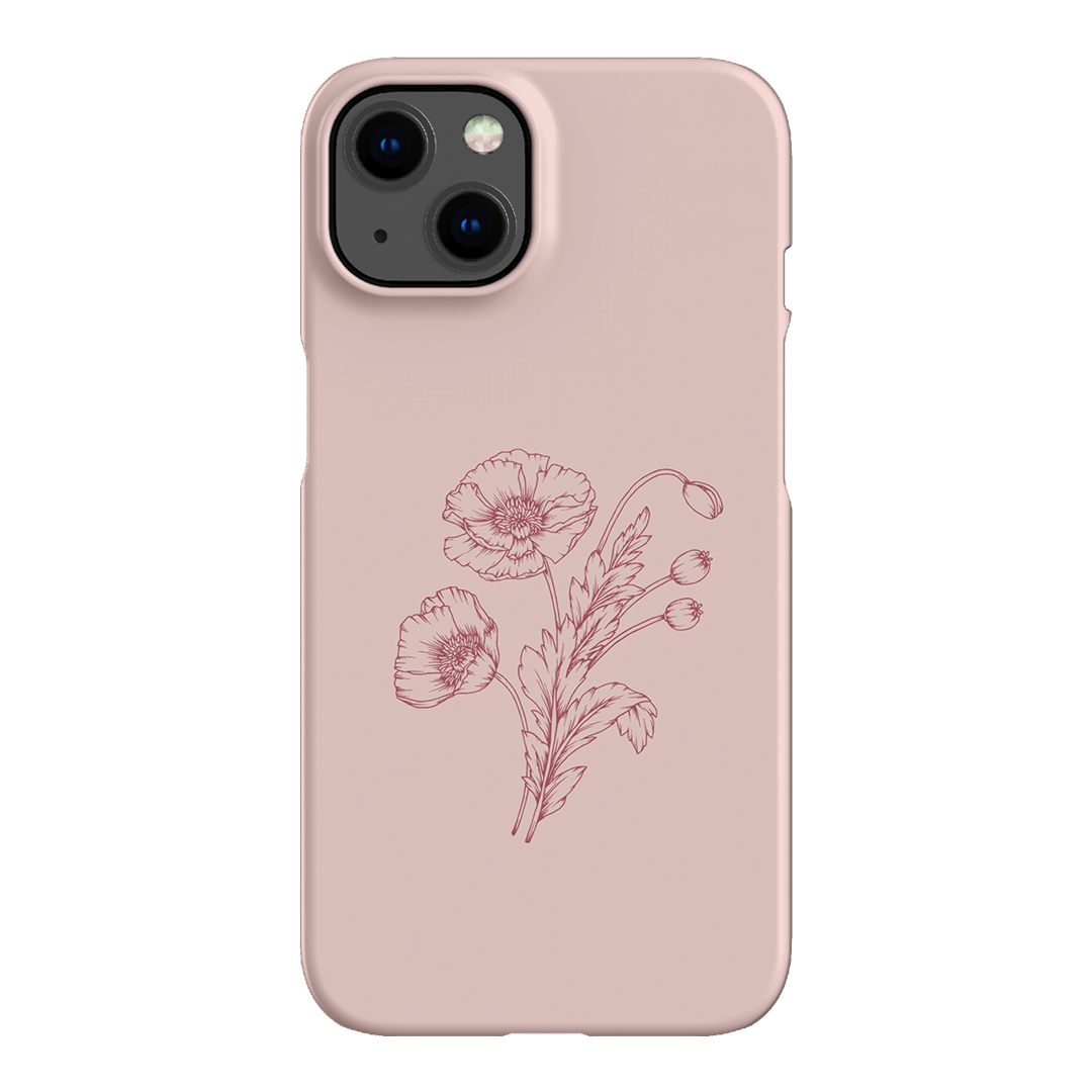 Blush Poppies Printed Phone Cases iPhone 13 / Snap by Typoflora - The Dairy