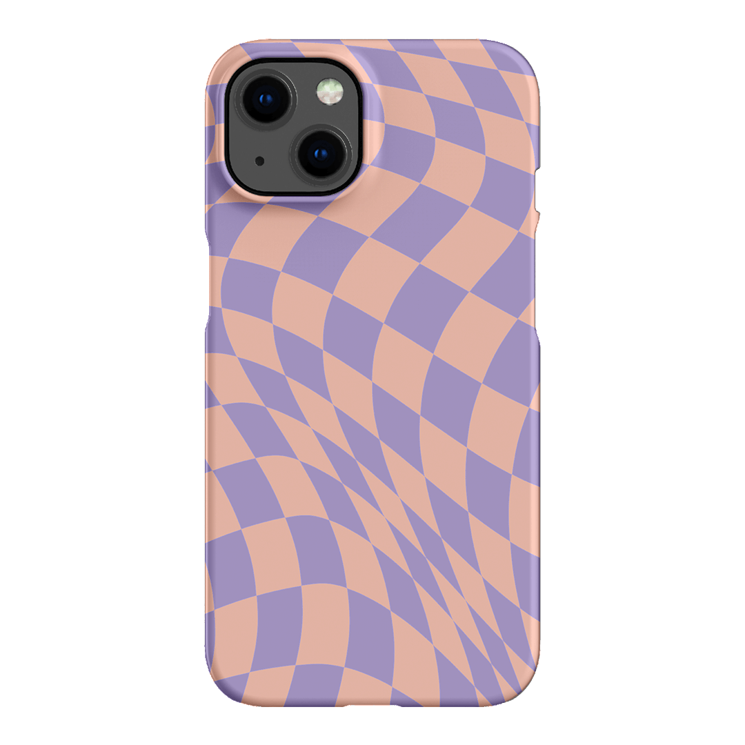 Wavy Check Lilac on Blush Matte Case Matte Phone Cases iPhone 13 / Snap by The Dairy - The Dairy