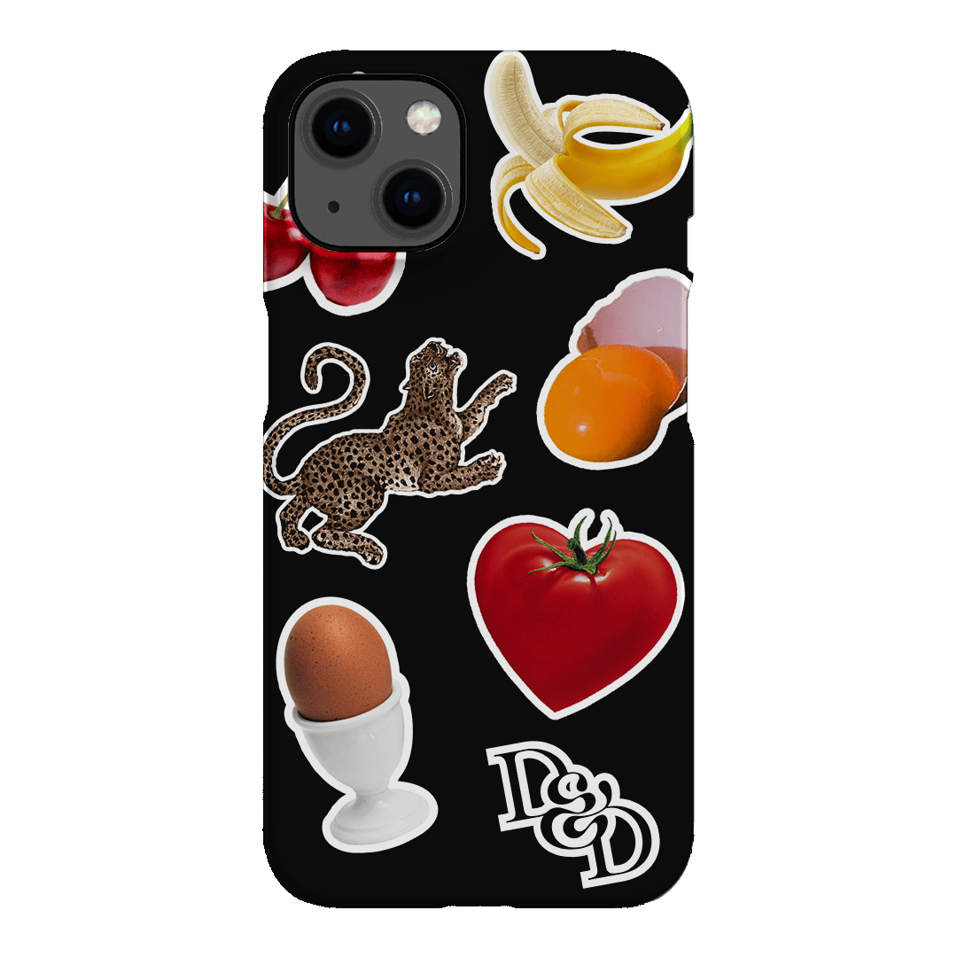 Sunday Stickers Black Printed Phone Cases iPhone 13 / Snap by Desmond & Dempsey - The Dairy