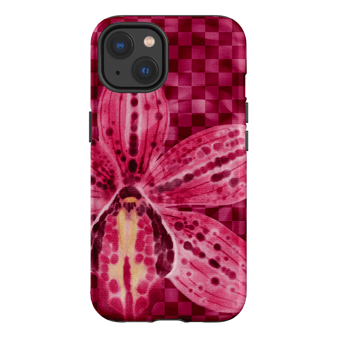 Check Orchid Printed Phone Cases iPhone 13 / Armoured MagSafe by Sally Hungerford - The Dairy