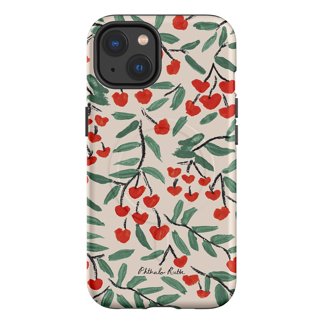 Cherry Love Printed Phone Cases iPhone 13 / Armoured MagSafe by Phthalo Ruth - The Dairy