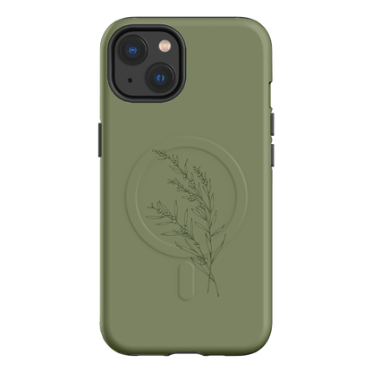 Khaki Wattle Printed Phone Cases iPhone 13 / Armoured MagSafe by Typoflora - The Dairy