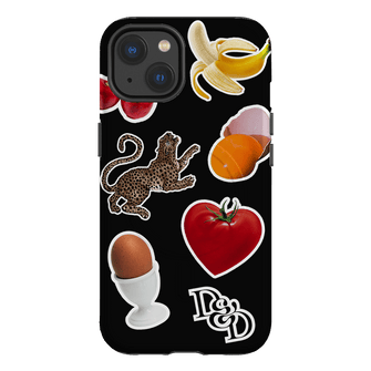Sunday Stickers Black Printed Phone Cases iPhone 13 / Armoured MagSafe by Desmond & Dempsey - The Dairy