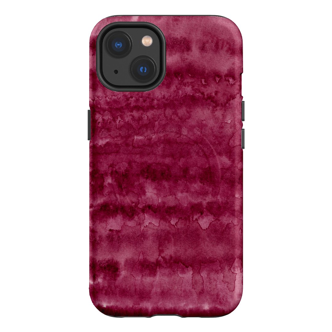 Watercolour Stripes Burgundy Printed Phone Cases iPhone 13 / Armoured MagSafe by The Dairy - The Dairy