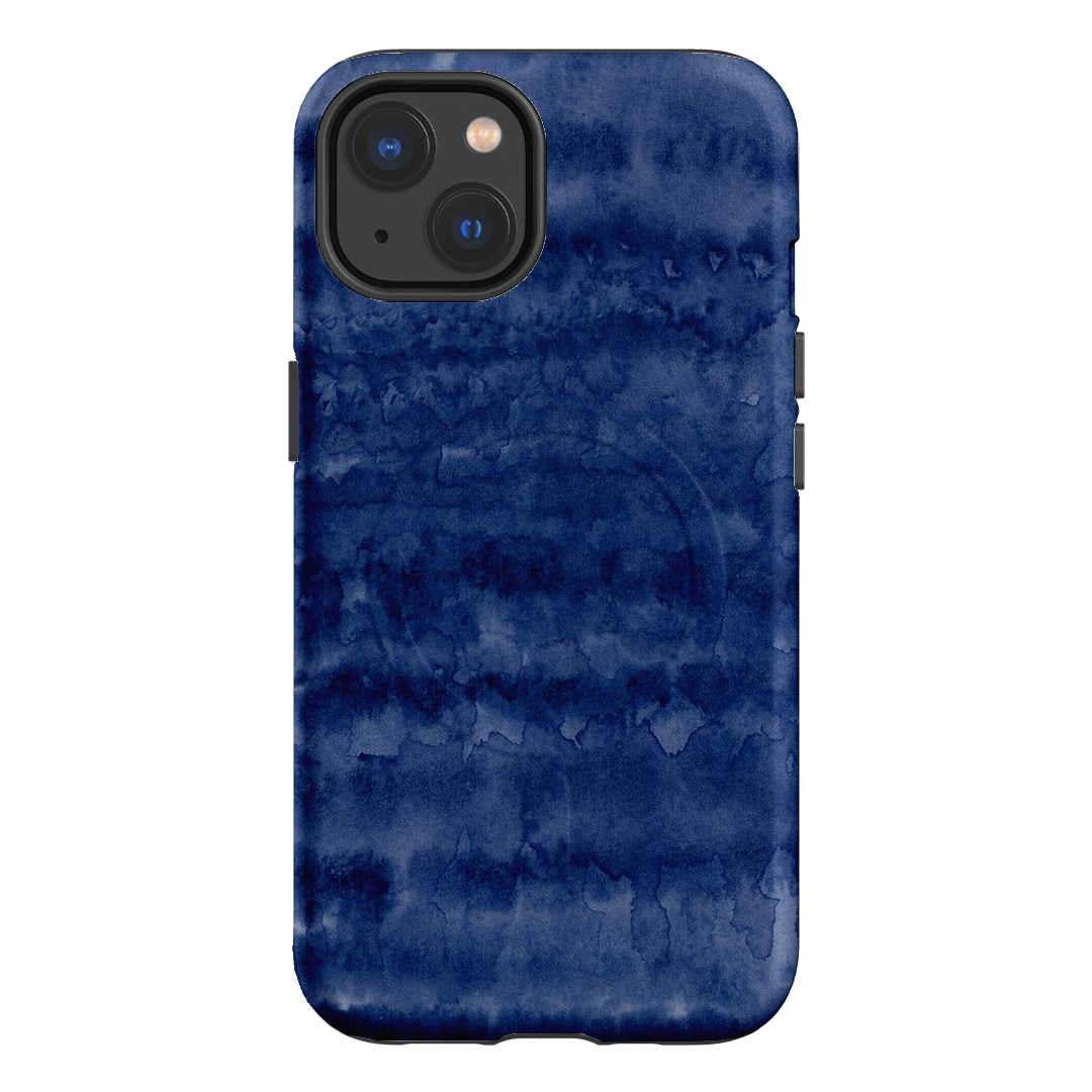 Watercolour Stripes Navy Printed Phone Cases iPhone 13 / Armoured MagSafe by The Dairy - The Dairy