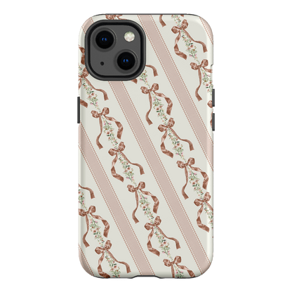 Bow Stripe Printed Phone Cases iPhone 13 / Armoured by Veronica Tucker - The Dairy