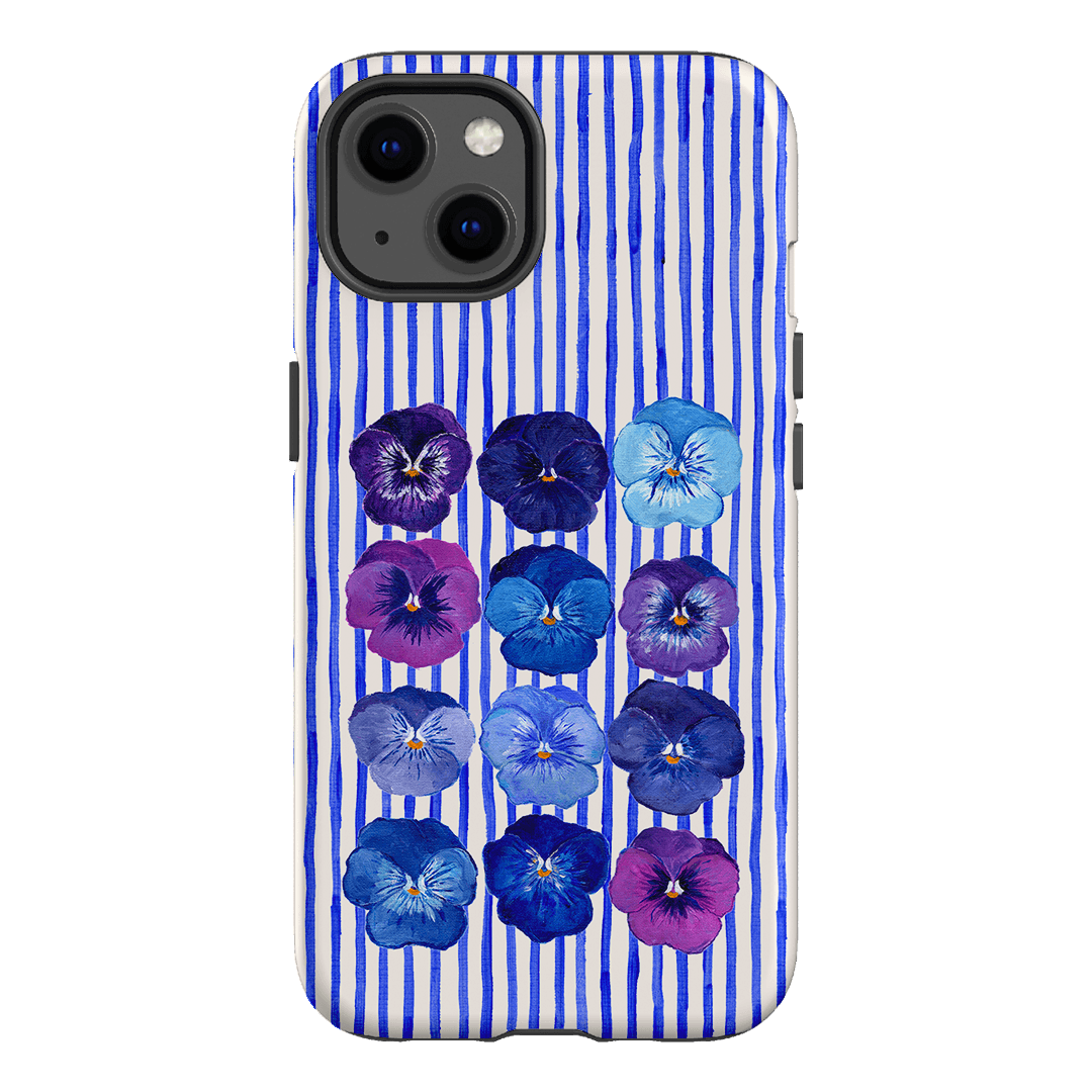 Striped Pansies Printed Phone Cases iPhone 13 / Armoured by Kayla Henley - The Dairy