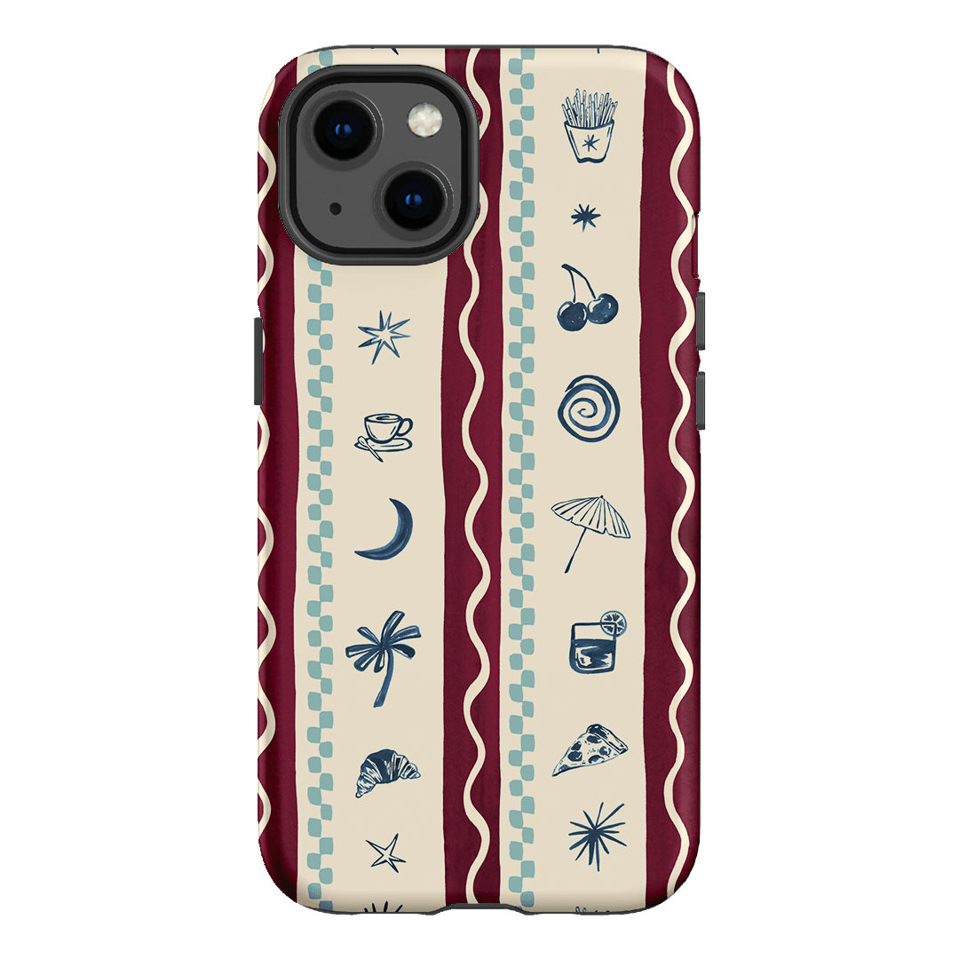 Summer Snacks Burgundy Printed Phone Cases iPhone 13 / Armoured by Charlie Taylor - The Dairy