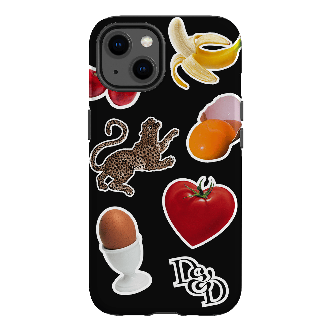 Sunday Stickers Black Printed Phone Cases iPhone 13 / Armoured by Desmond & Dempsey - The Dairy