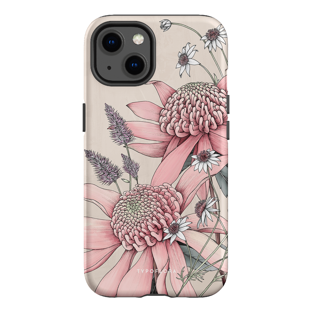 Pink Waratah Printed Phone Cases iPhone 13 / Armoured by Typoflora - The Dairy