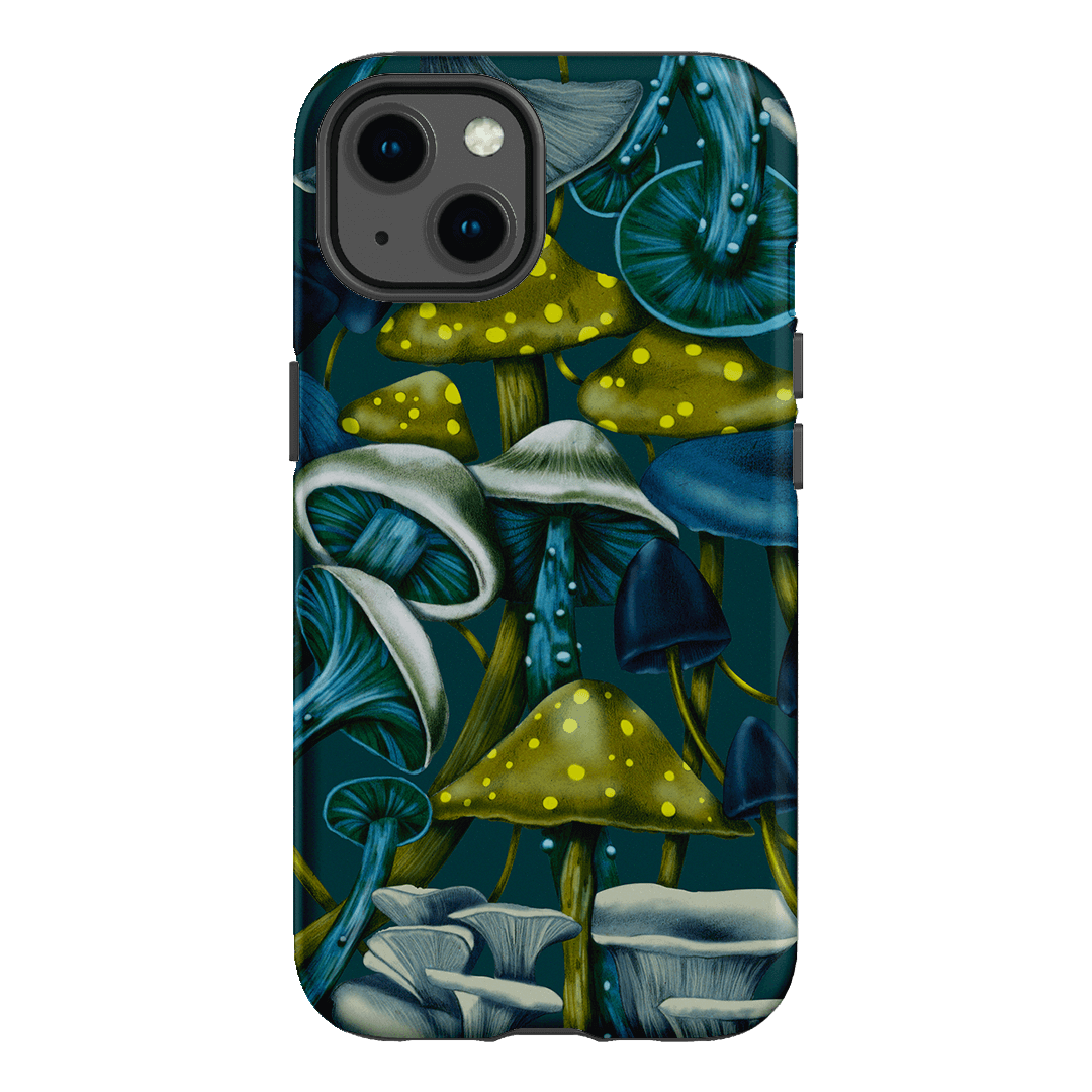 Shrooms Blue Printed Phone Cases iPhone 13 / Armoured by Kelly Thompson - The Dairy
