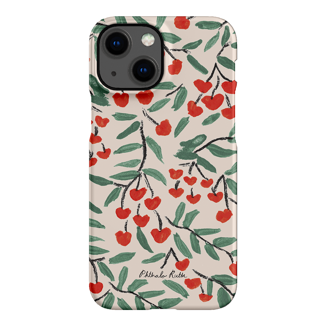 Cherry Love Printed Phone Cases iPhone 13 Mini / Snap by Phthalo Ruth - The Dairy