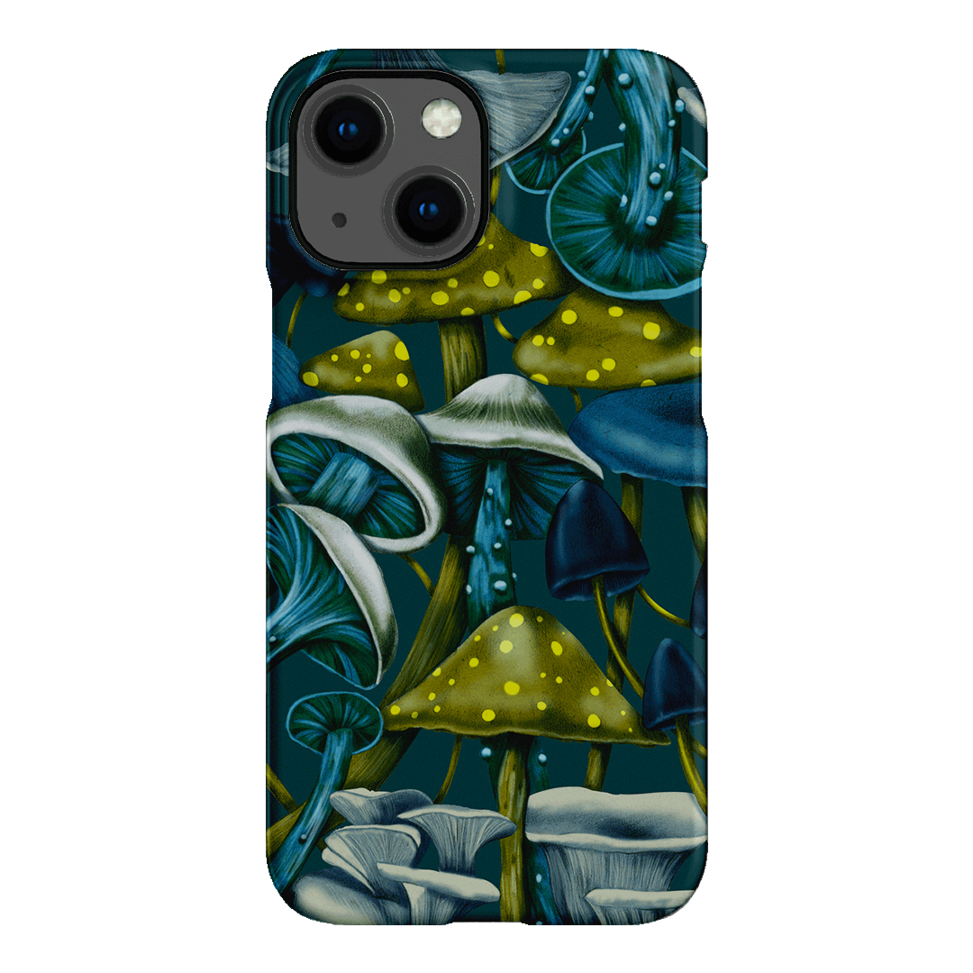 Shrooms Blue Printed Phone Cases iPhone 13 Mini / Snap by Kelly Thompson - The Dairy