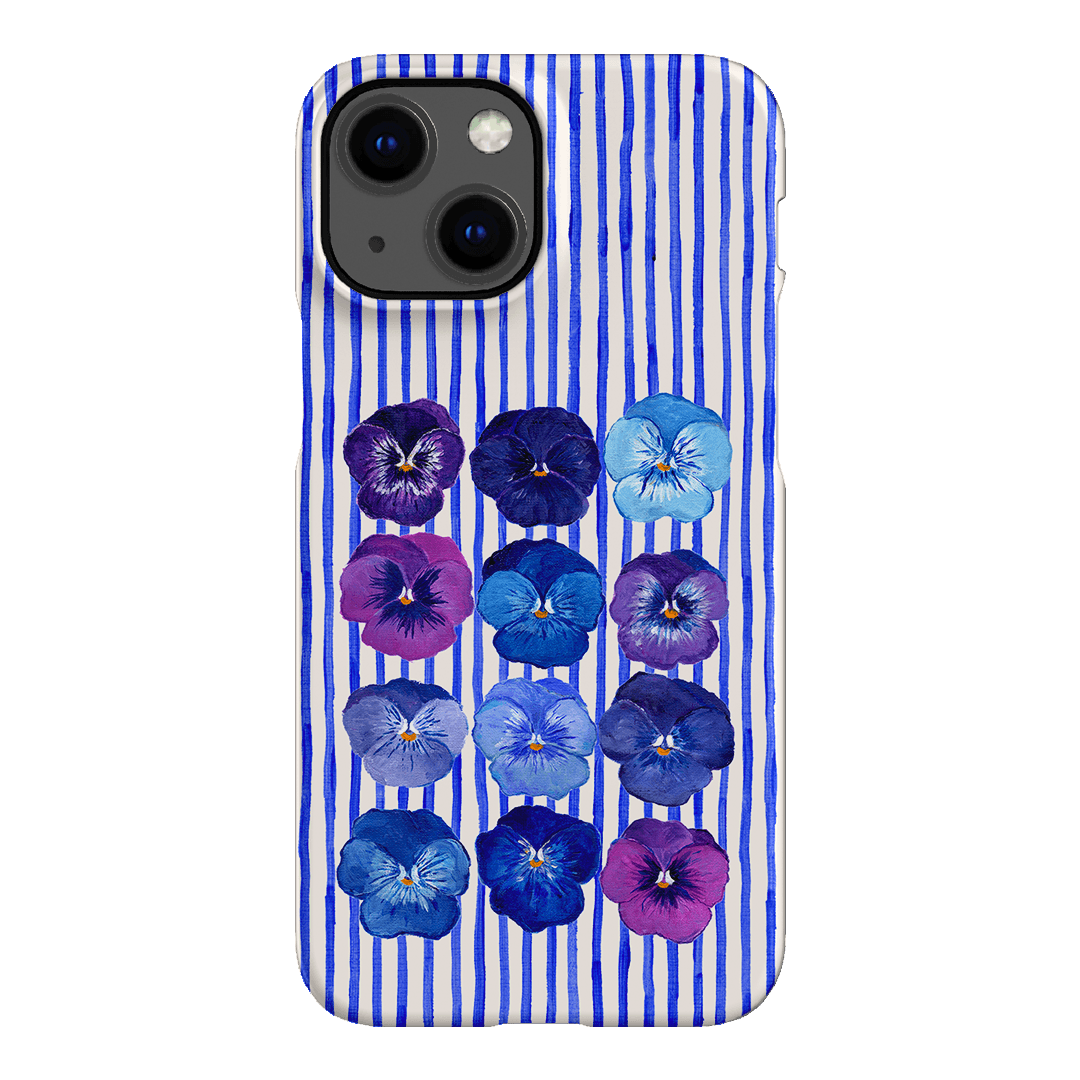 Striped Pansies Printed Phone Cases iPhone 13 Mini / Snap by Kayla Henley - The Dairy
