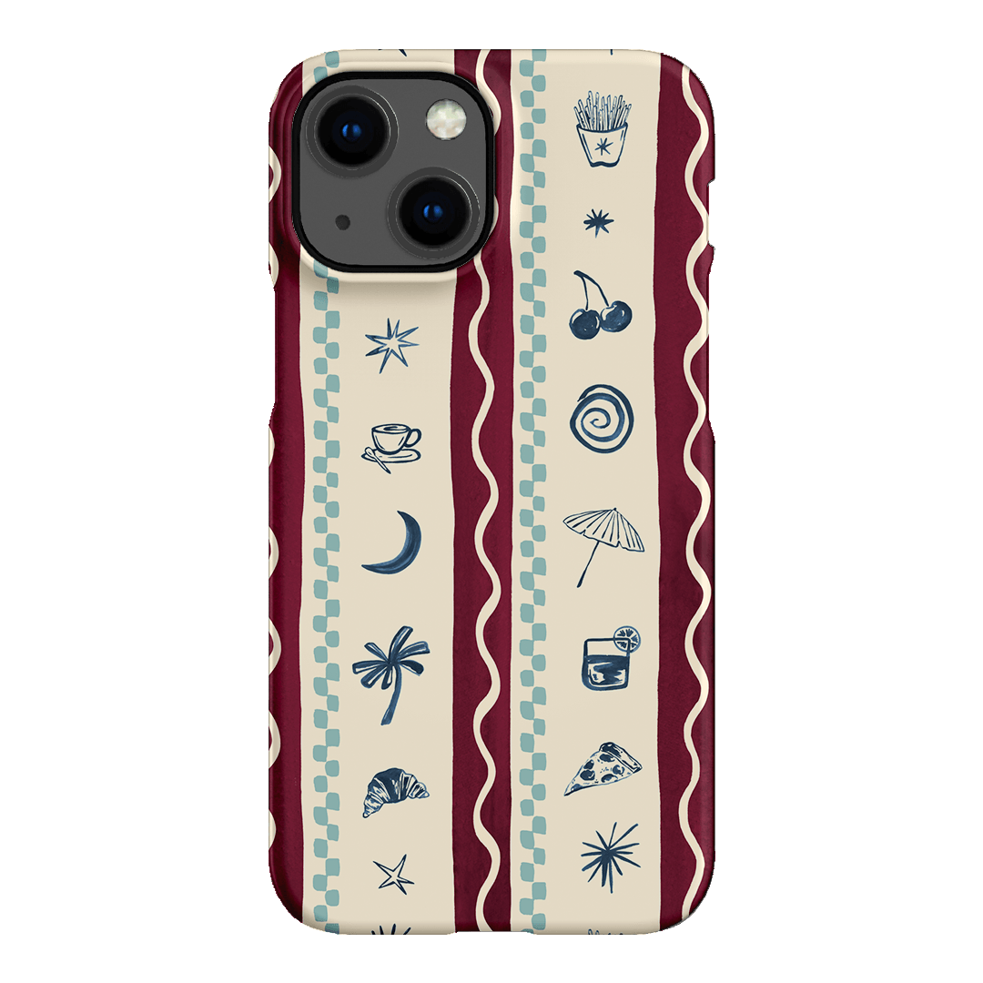 Summer Snacks Burgundy Printed Phone Cases iPhone 13 Mini / Snap by Charlie Taylor - The Dairy