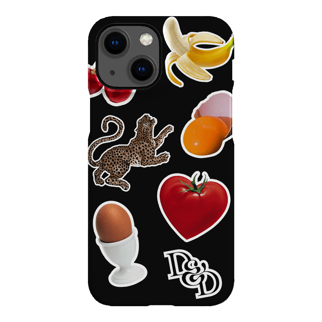 Sunday Stickers Black Printed Phone Cases iPhone 13 Mini / Snap by Desmond & Dempsey - The Dairy