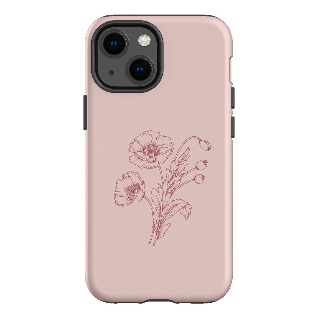 Blush Poppies Printed Phone Cases iPhone 13 Mini / Armoured by Typoflora - The Dairy