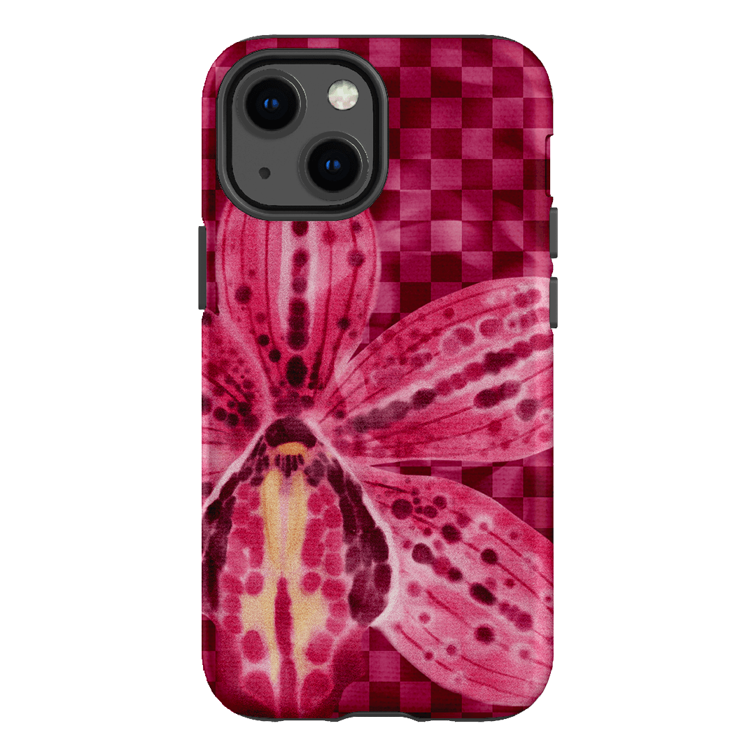 Check Orchid Printed Phone Cases iPhone 13 Mini / Armoured by Sally Hungerford - The Dairy