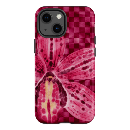 Check Orchid Printed Phone Cases iPhone 13 Mini / Armoured by Sally Hungerford - The Dairy