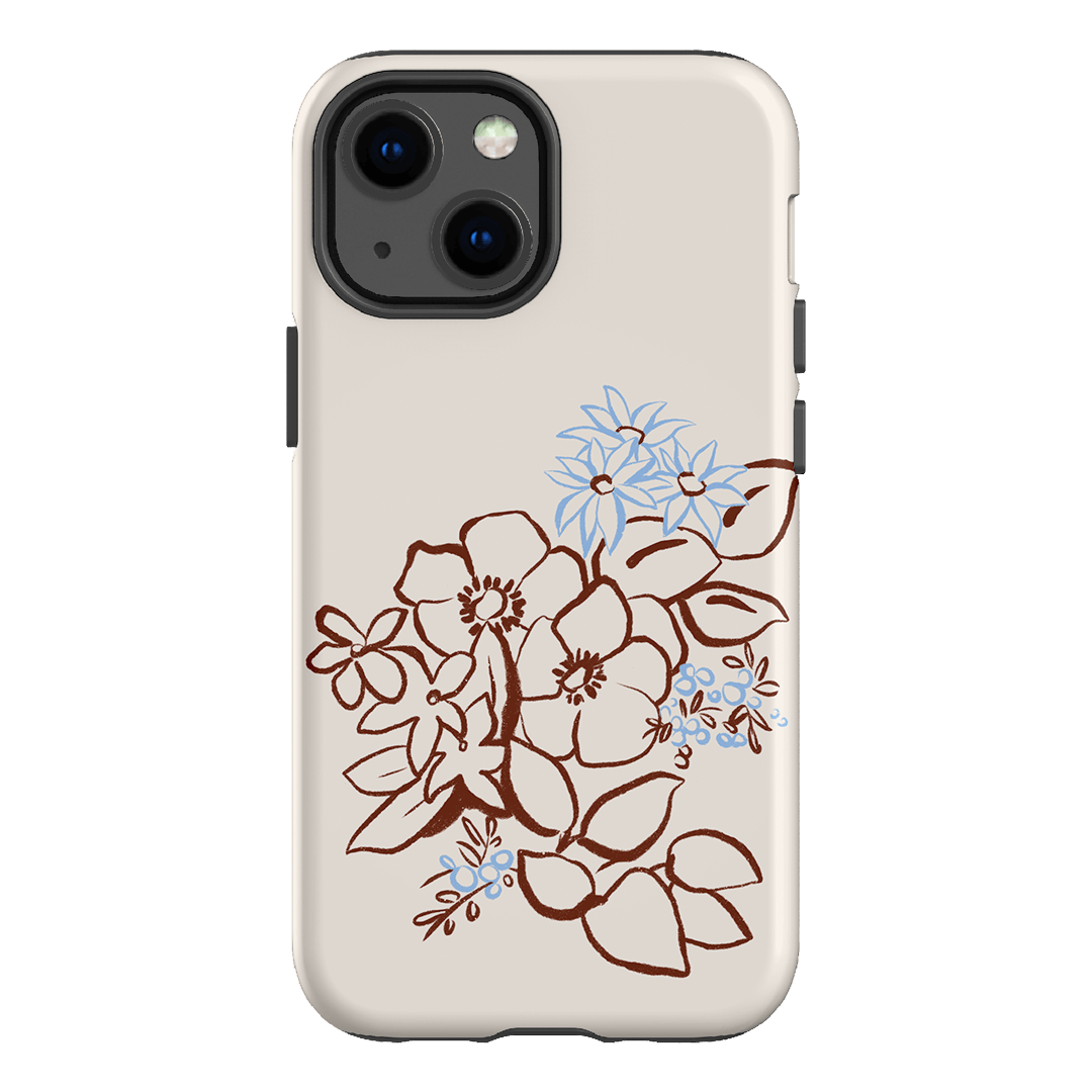 Cream Posy Printed Phone Cases iPhone 13 Mini / Armoured by Typoflora - The Dairy
