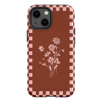Dahlia Check Printed Phone Cases iPhone 13 Mini / Armoured by Typoflora - The Dairy