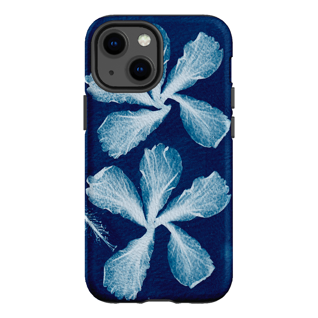 Hibiscus Cyanotype Printed Phone Cases iPhone 13 Mini / Armoured by Sally Hungerford - The Dairy