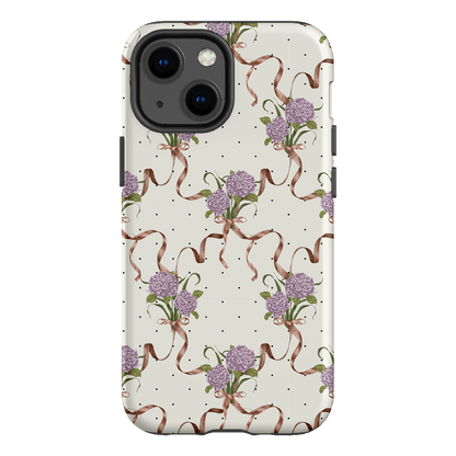 Hydrangea Ribbon Printed Phone Cases iPhone 13 Mini / Armoured by Veronica Tucker - The Dairy