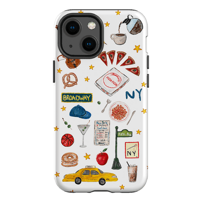 NYC White Printed Phone Cases iPhone 13 Mini / Armoured by BG. Studio - The Dairy