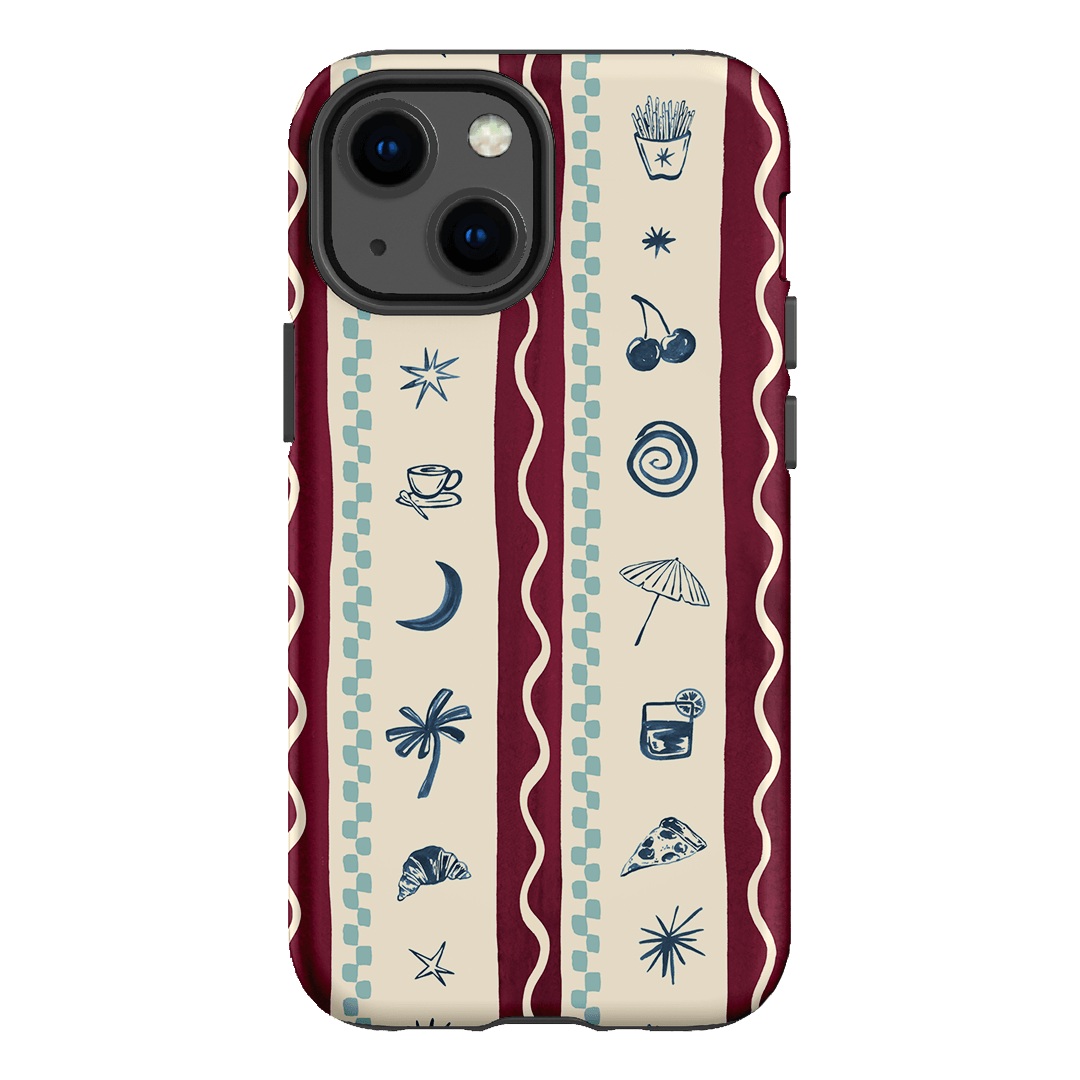 Summer Snacks Burgundy Printed Phone Cases iPhone 13 Mini / Armoured by Charlie Taylor - The Dairy