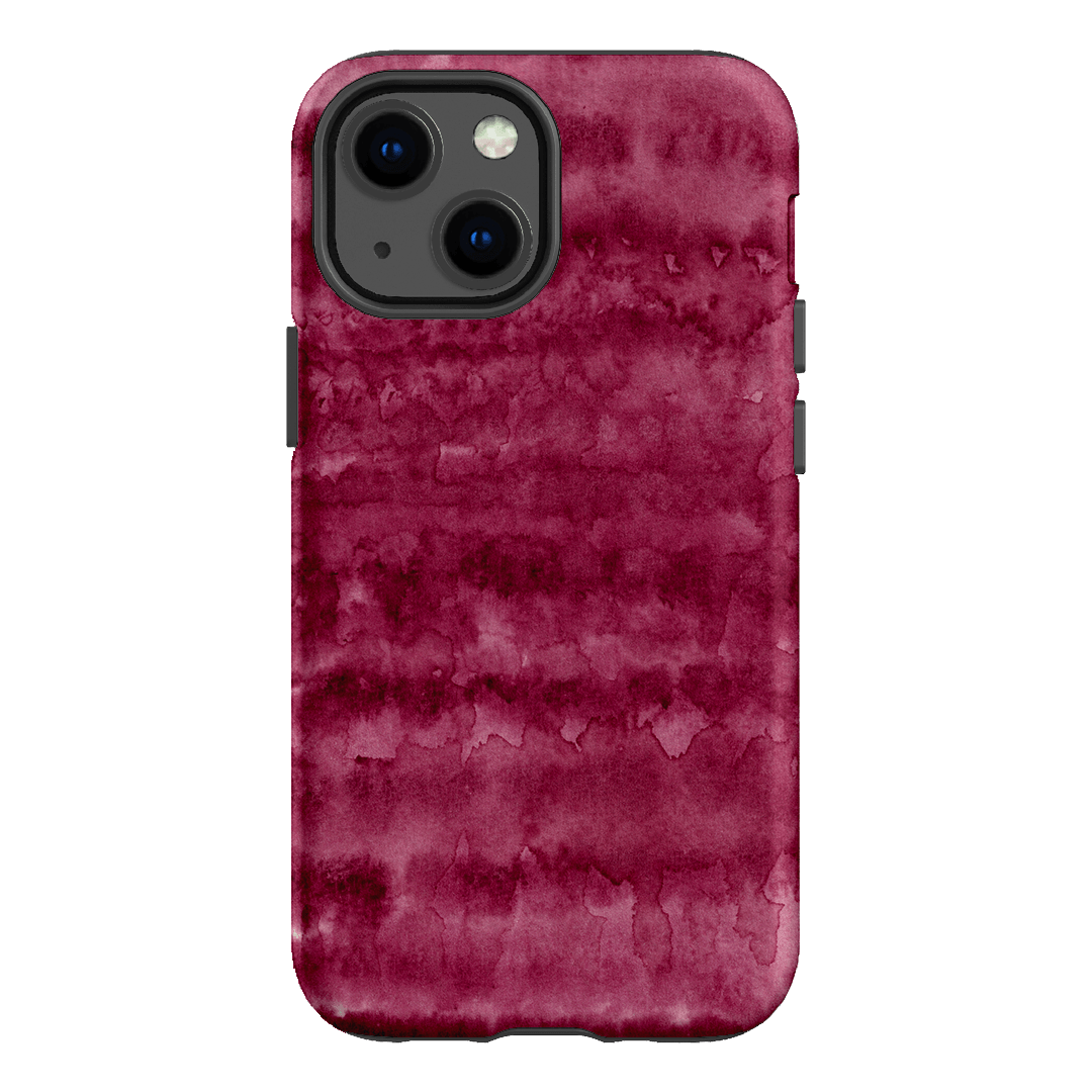 Watercolour Stripes Burgundy Printed Phone Cases iPhone 13 Mini / Armoured by The Dairy - The Dairy