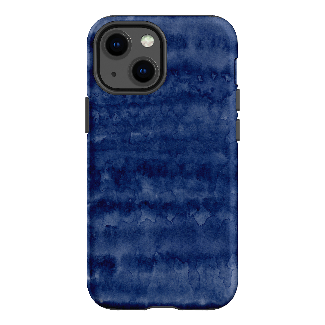 Watercolour Stripes Navy Printed Phone Cases iPhone 13 Mini / Armoured by The Dairy - The Dairy
