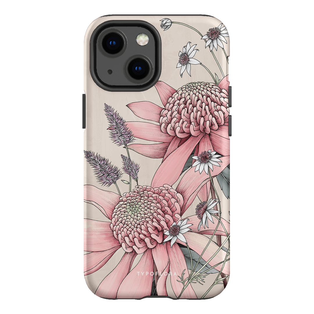 Pink Waratah Printed Phone Cases iPhone 13 Mini / Armoured by Typoflora - The Dairy